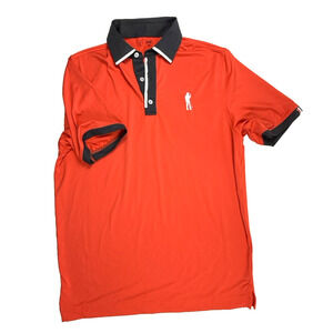 USAG U Suck At Golf Polo Shirt Mens Medium Red Golf Performance Stretch